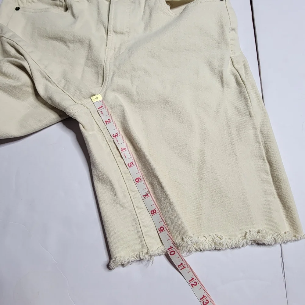 Böhme Cream Denim Cutoff Shorts Women Size 28 Raw Hem